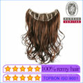 Wholesale Price Human Hair Virgin Brazilian Clip Hair Curly Style 18inch Brown Color Remy Hair